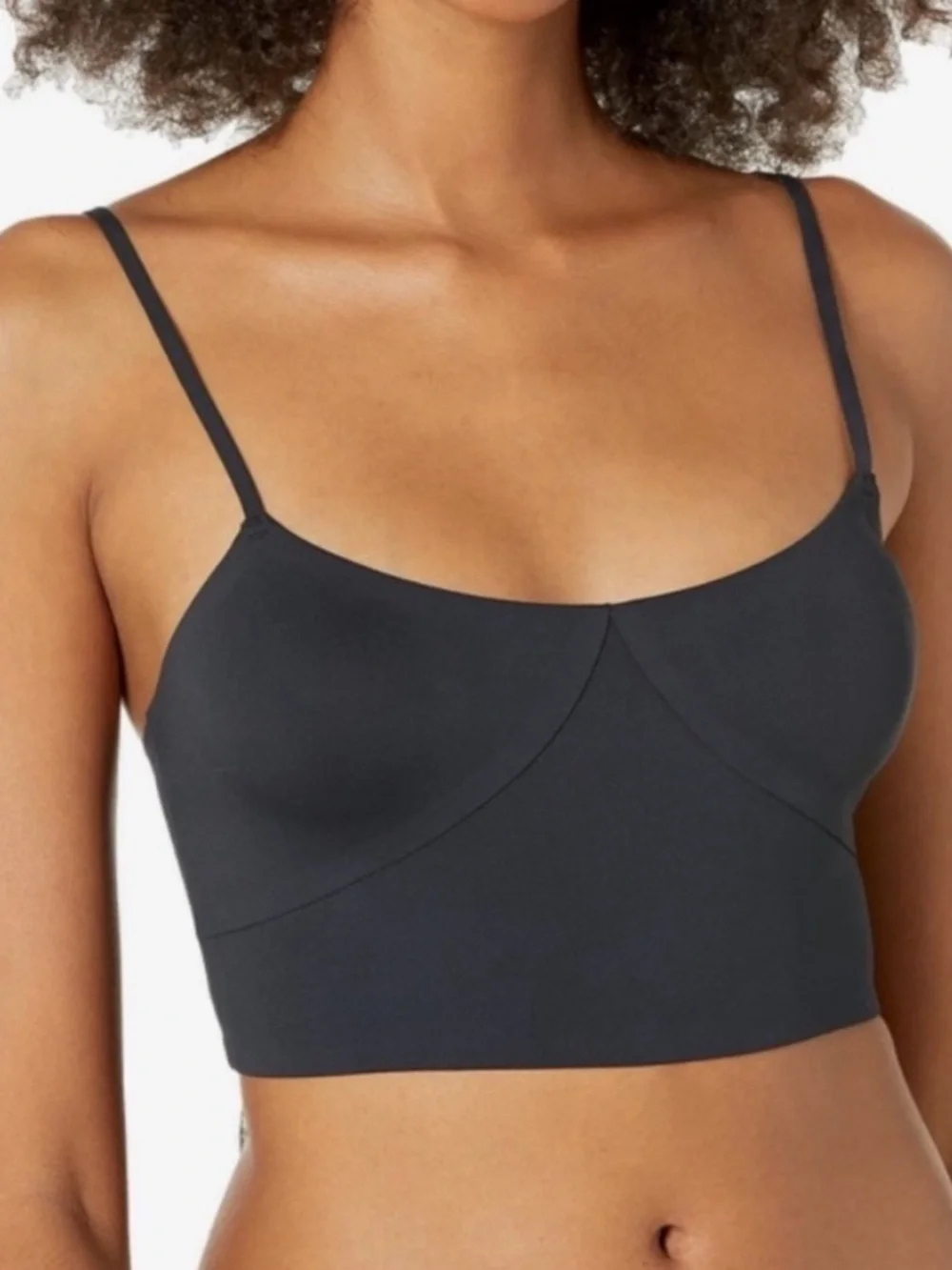 Free People Intimately Brinley Cutout Longline Bralette Black Large